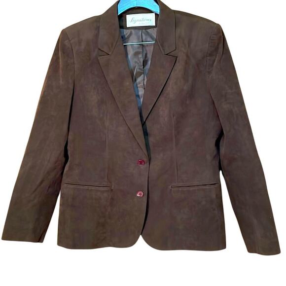 Nordstrom Brown Ultrasuede Jacket. 16 - Picture 1 of 5